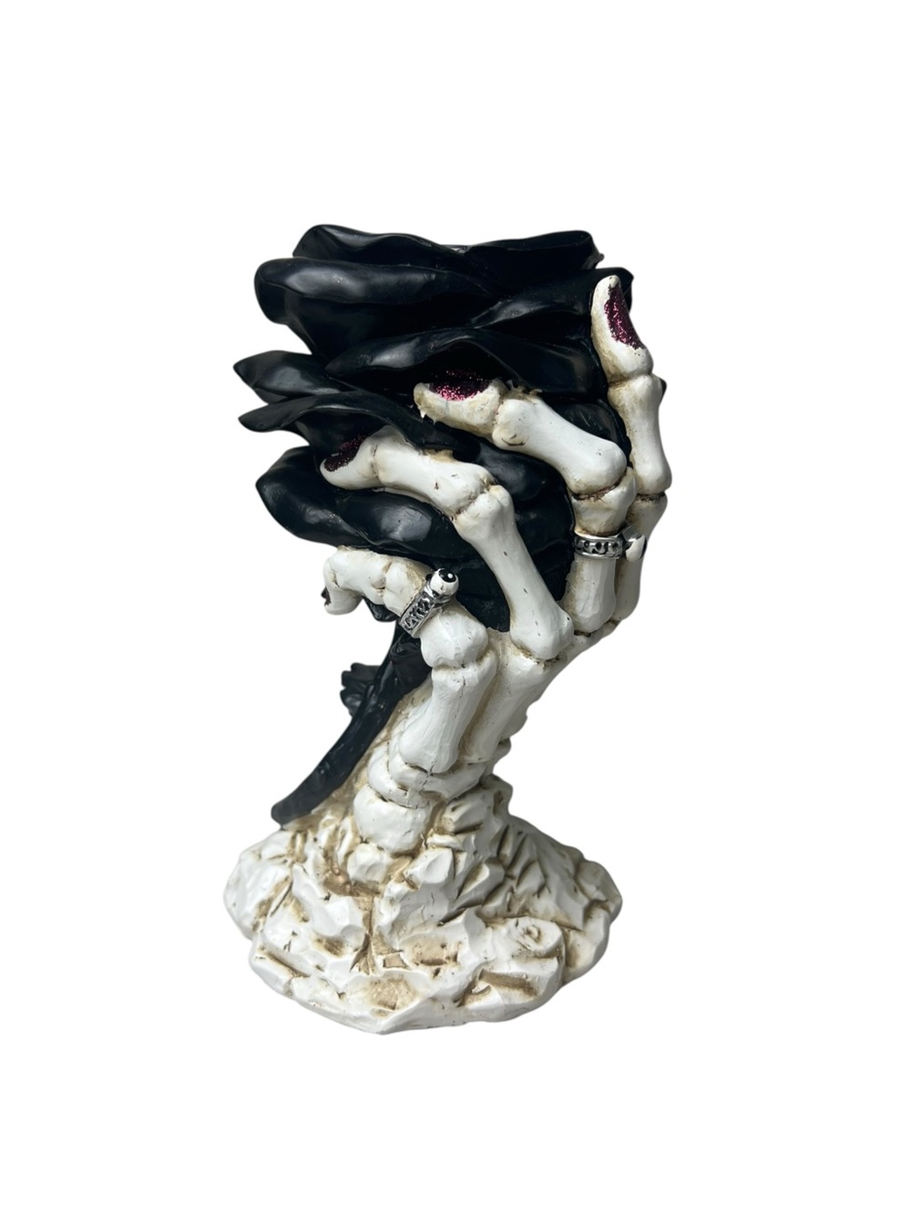 Yankee Candles Phantasmagoria Black Rose Skeleton Hand Candle Holder